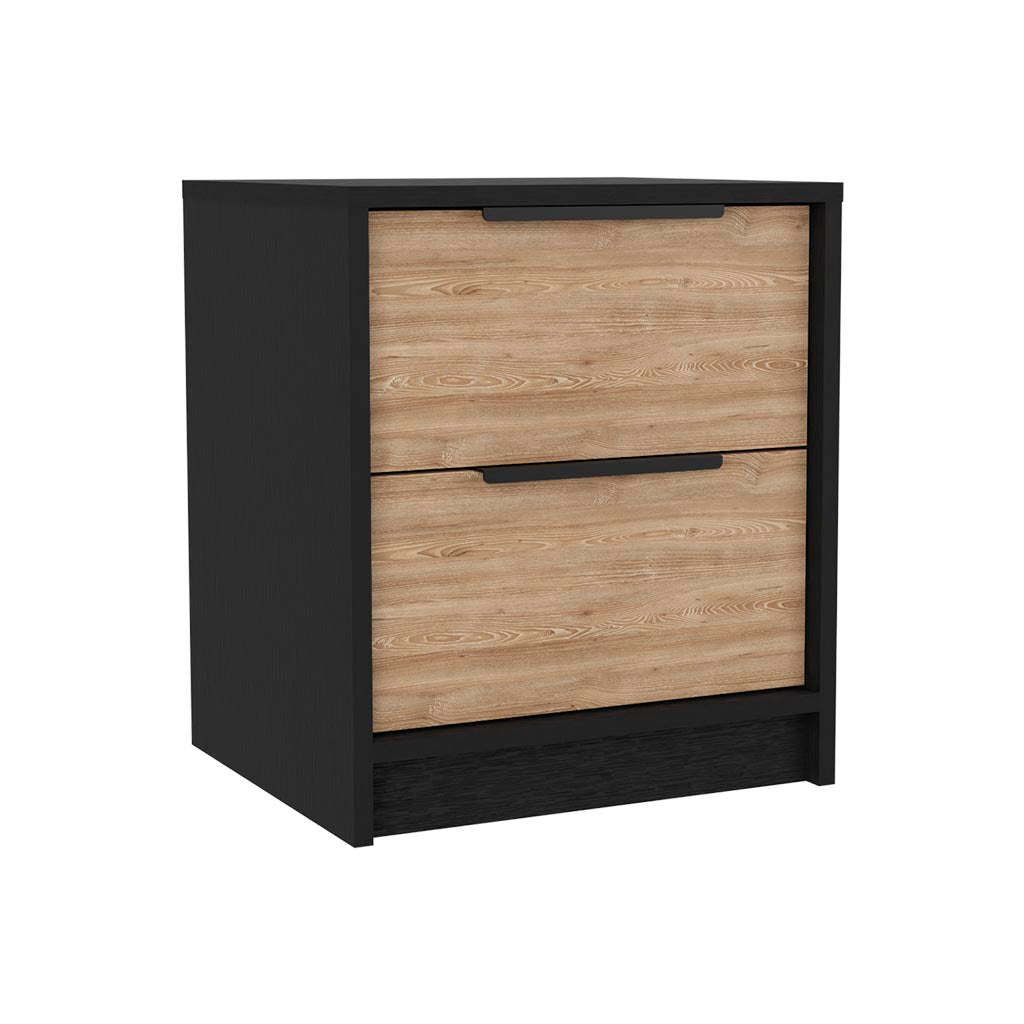 Kilgore 3 Bedroom Set, Nightstand + Nightstand + Drawer Dresser, Black / Pine