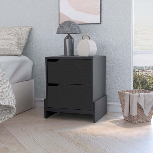 Ralston 2-Drawer Nightstand in Black