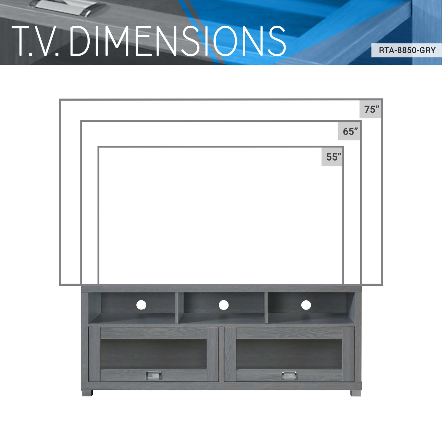 Most Popular In 2023 Living Room Furniture Tv Stands up to 75in with 2 glass panel cabinets and 3 open shelves