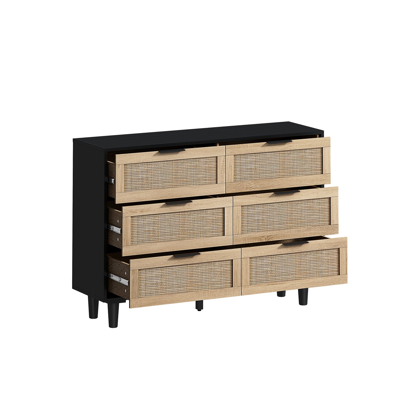 43.31"6-Drawers Rattan Storage Cabinet Rattan Drawer,for Bedroom,Living Room