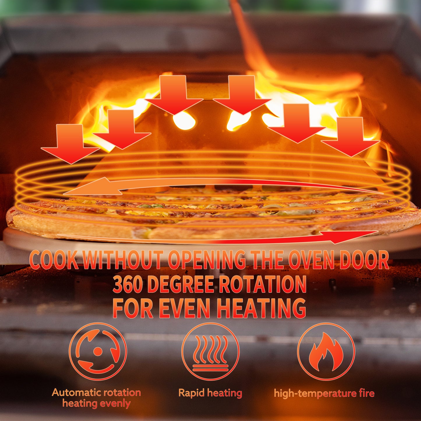 Black 12 Wood Fired Outdoor Pizza Oven - Portable Hard Wood Pellet Pizza Oven - Ideal for Any Outdoor Kitchen - Outdoor Cooking Pizza Maker - Backyard Pizza Ovens - Countertop Pizza Oven