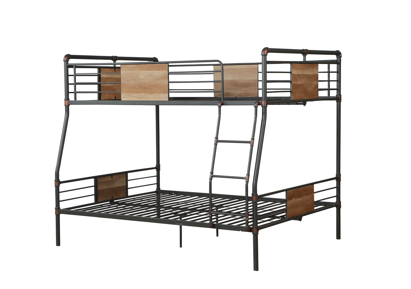 ACME Brantley Bunk Bed (Queen/Queen) in Sandy Black & Dark Bronze Hand-Brushed 37720