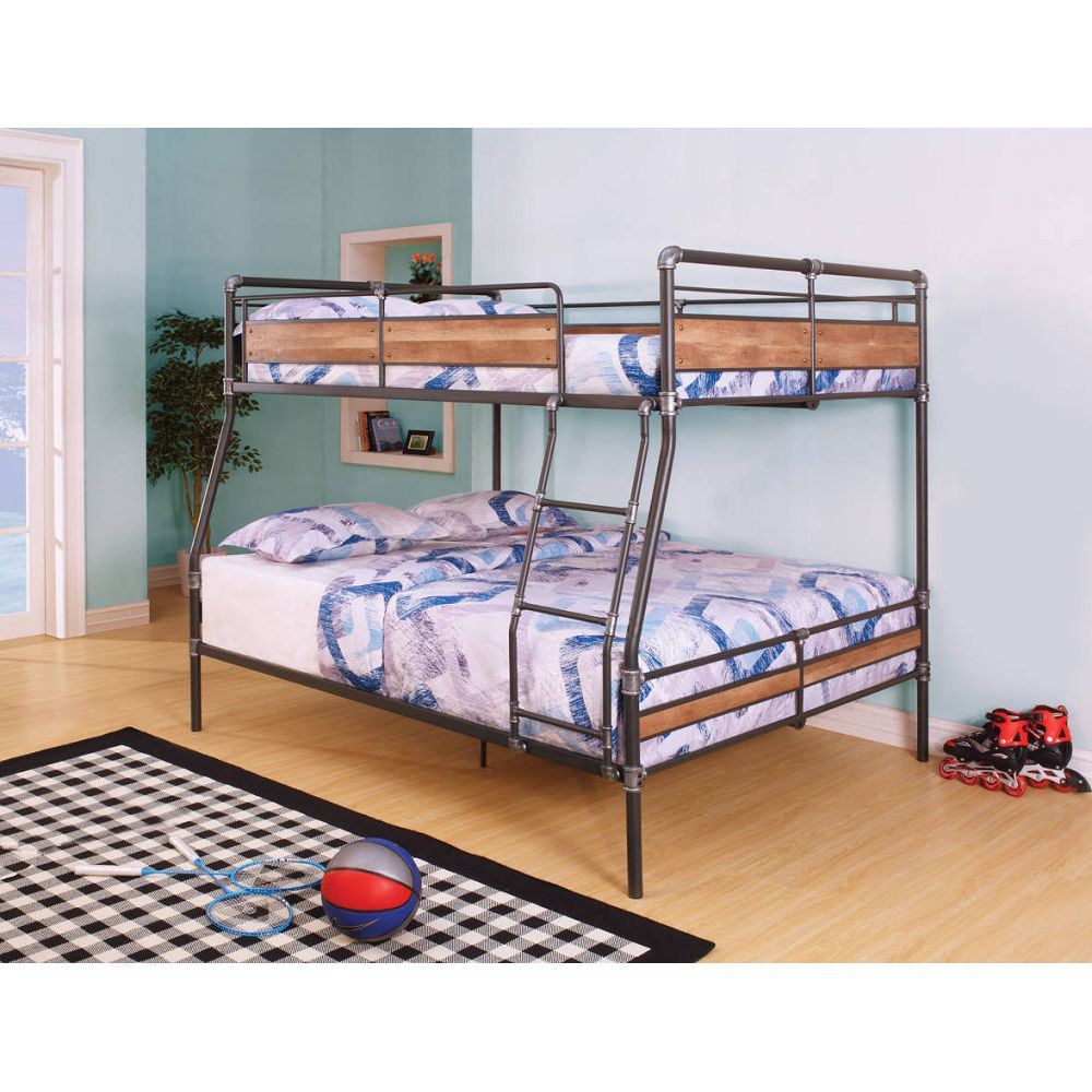 ACME Brantley II Full XL/Queen Bunk Bed in Sandy Black & Dark Bronze Hand-Brushed 37735